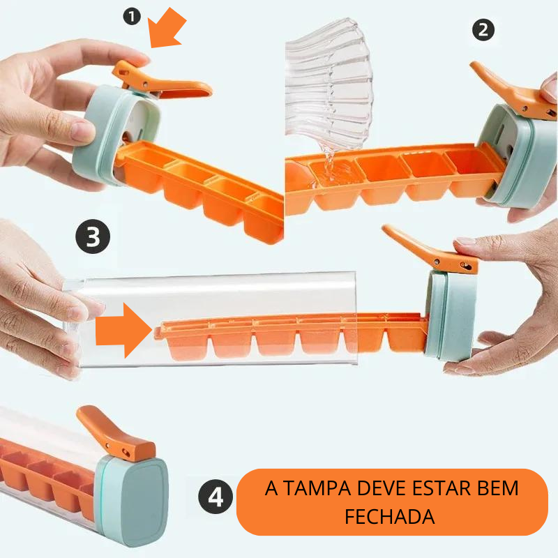 Forma de Gelo com Alça e Desenforme Fácil